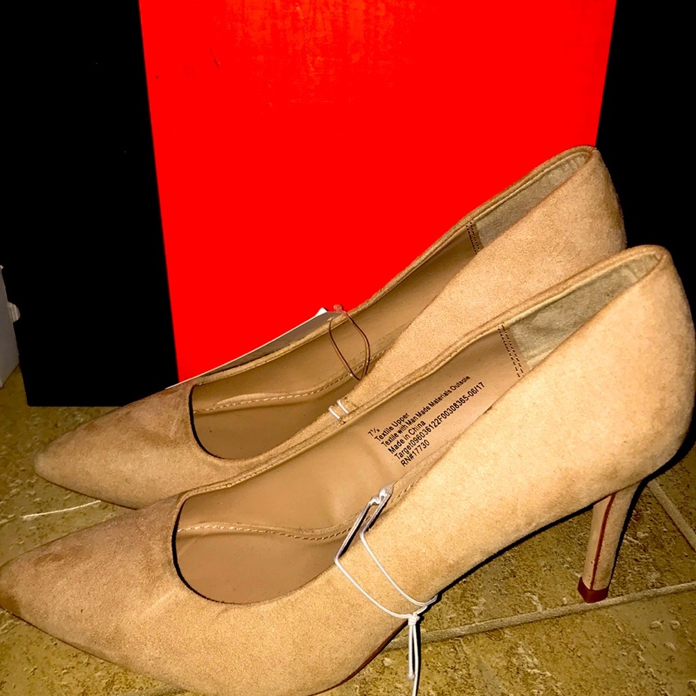 Tan high heels